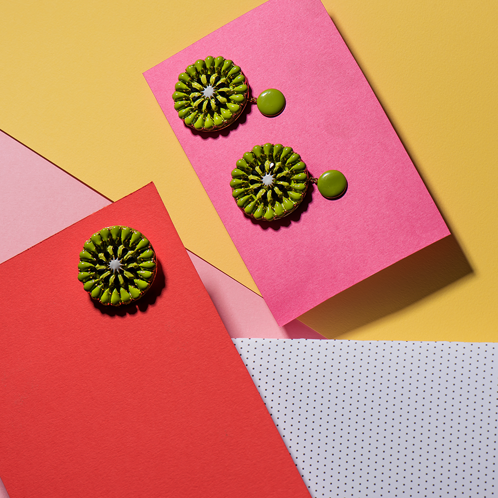 Kiwi Long Earrings