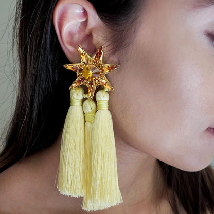 STAR Tassel Earrings Yellow