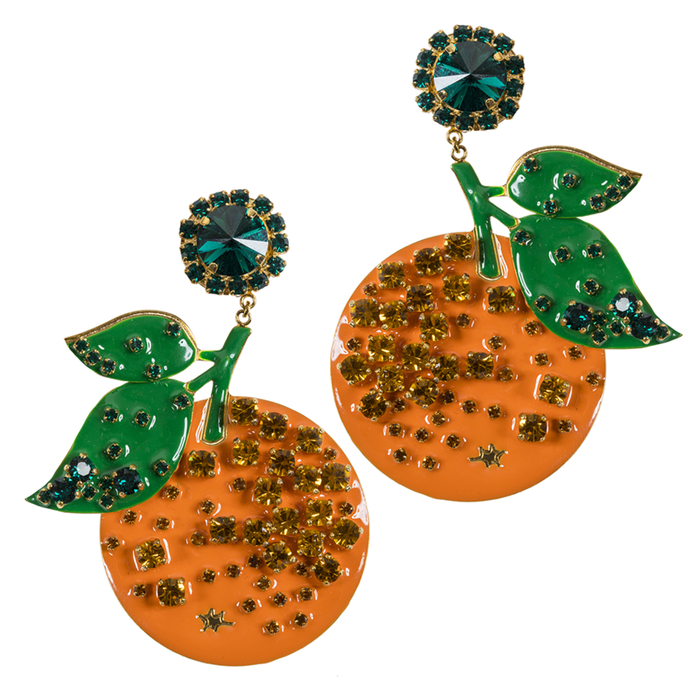 Orange Long Earrings